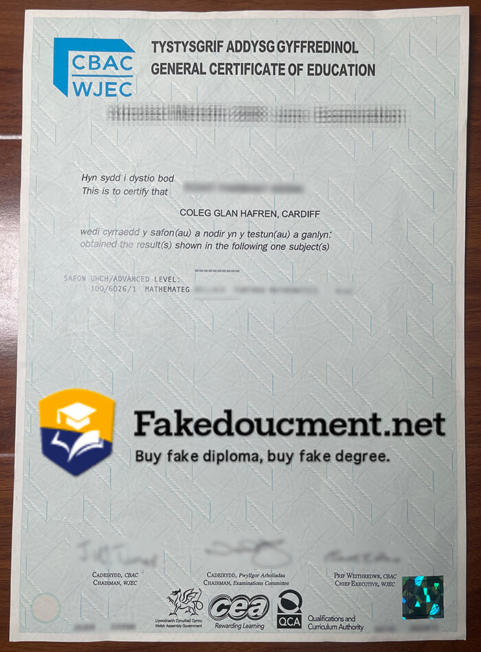 Buy WJEC certificate, order WJEC transcript