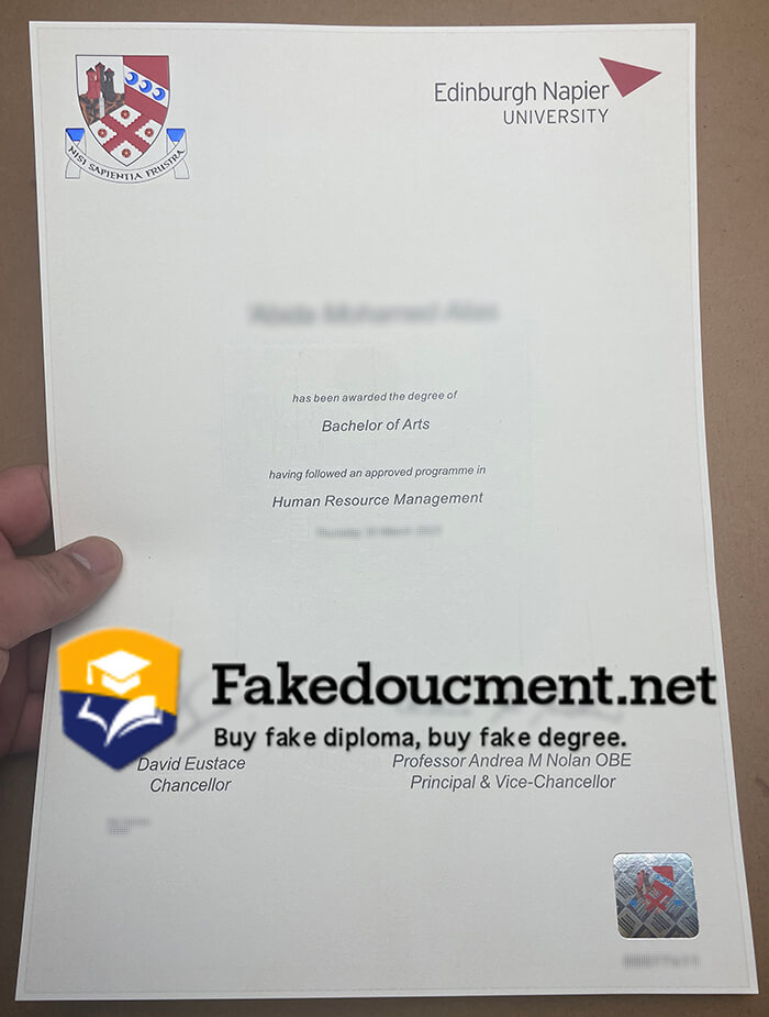 fake Edinburgh Napier University diploma, buy ENU degree online.