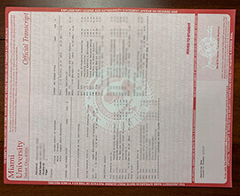 Buy Miami University transcript