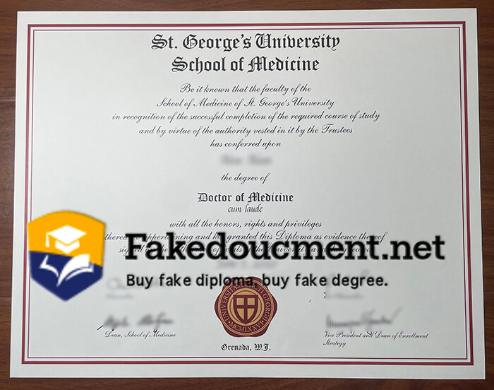 SGU School of Medicine diploma, fake SGU School of Medicine degree.