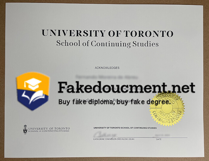 Buy University of Toronto School of Continuing Studies certificate, fake UofT School of Continuing Studies certificate.