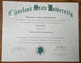 Where to buy Cleveland State University diploma? buy fake CSU degree online.