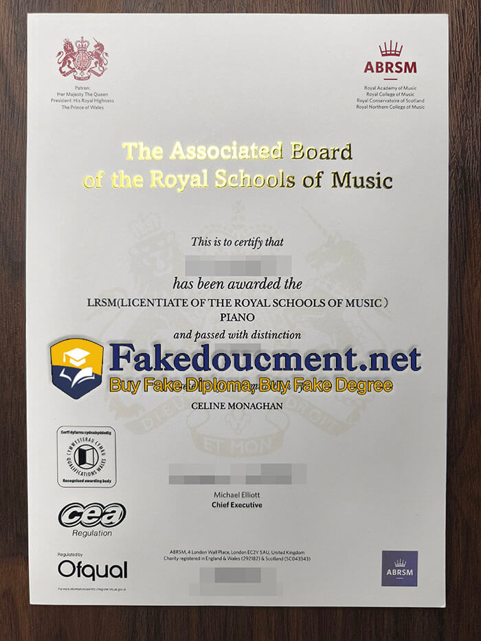 purchase fake ABRSM certificate