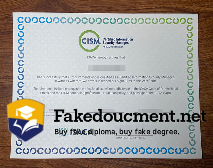 purchase fake Certified Information Security Manager certificate