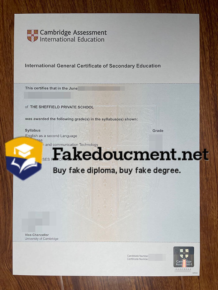 purchase fake International General Certificate of Secondary Education transcript