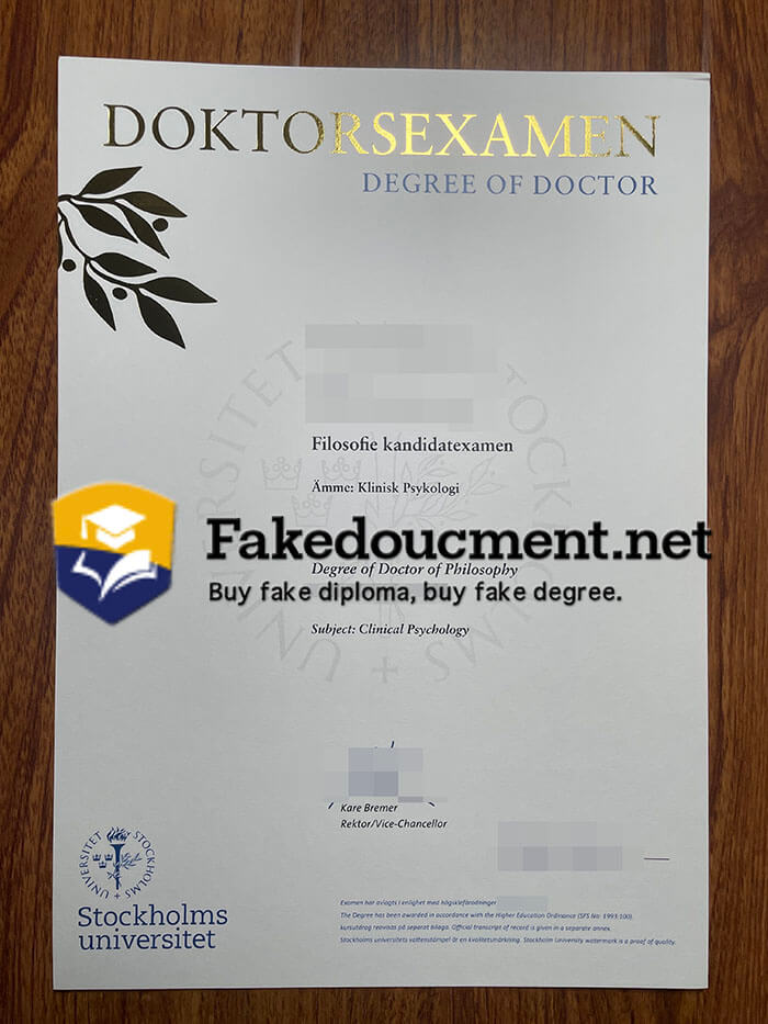 purchase fake Stockholms Universitet diploma