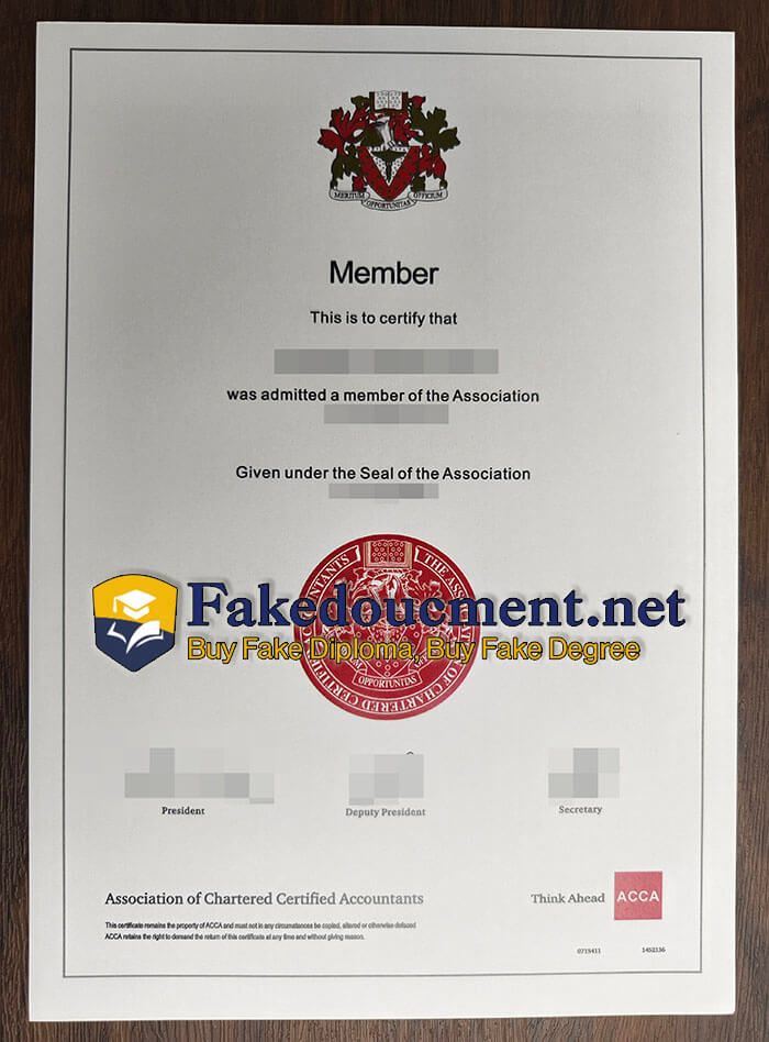 purchase fake ACCA Certificate