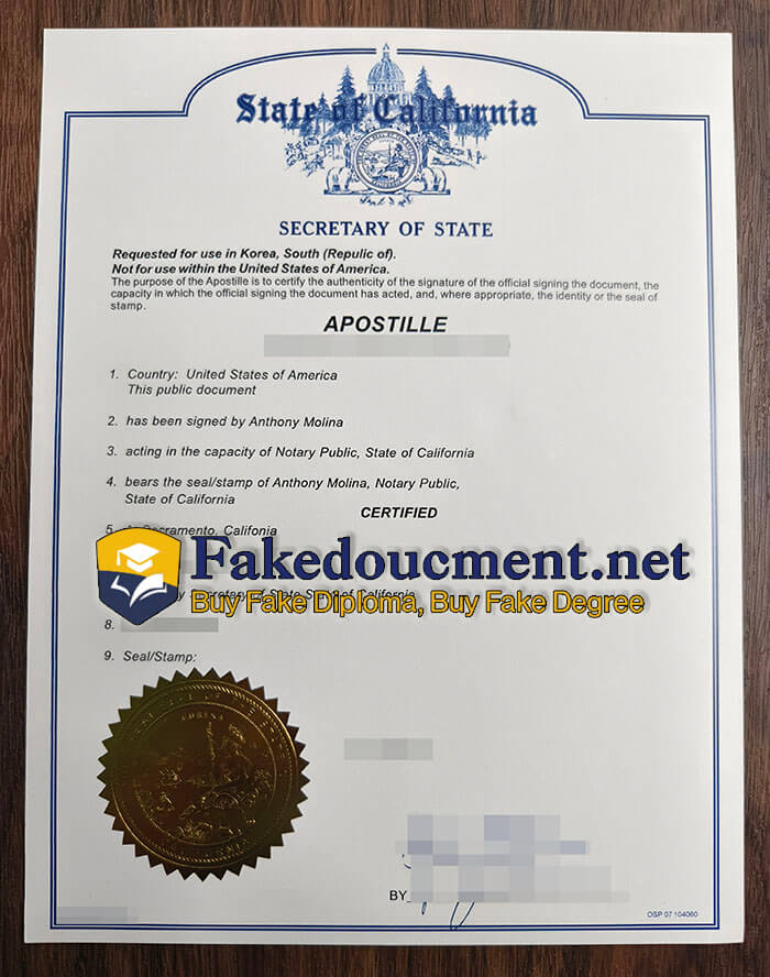 purchase realistic Apostille Certificate