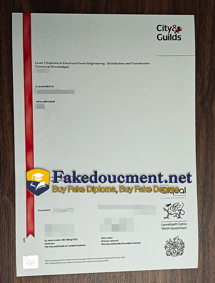 purchase fake City & Guilds Level 3 Diploma in Electrical Power Engineering