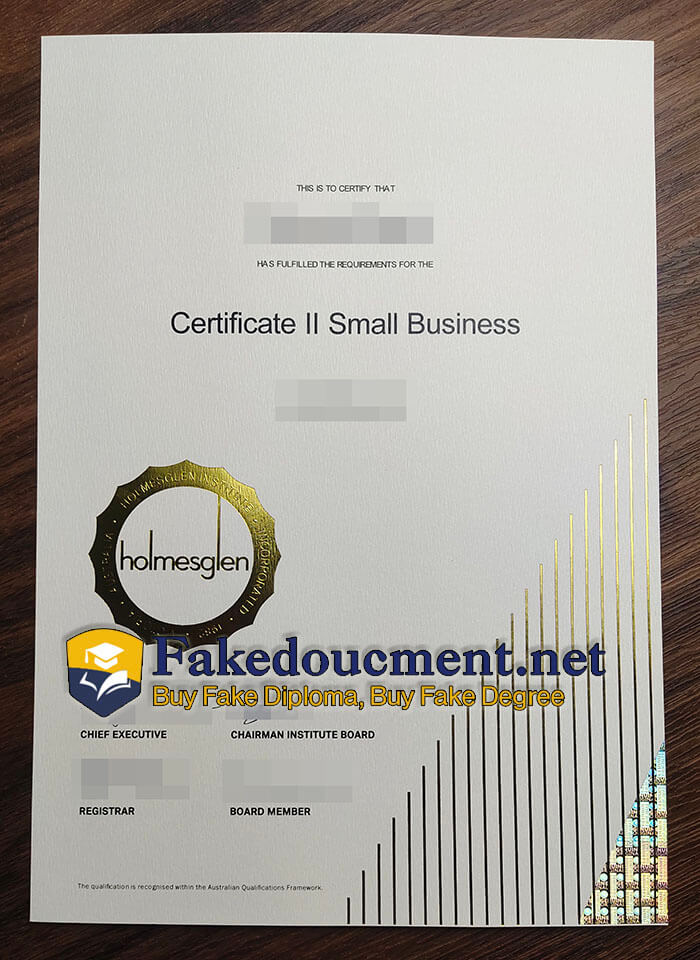 purchase realistic Holmesglen Institute Incorporated certificate