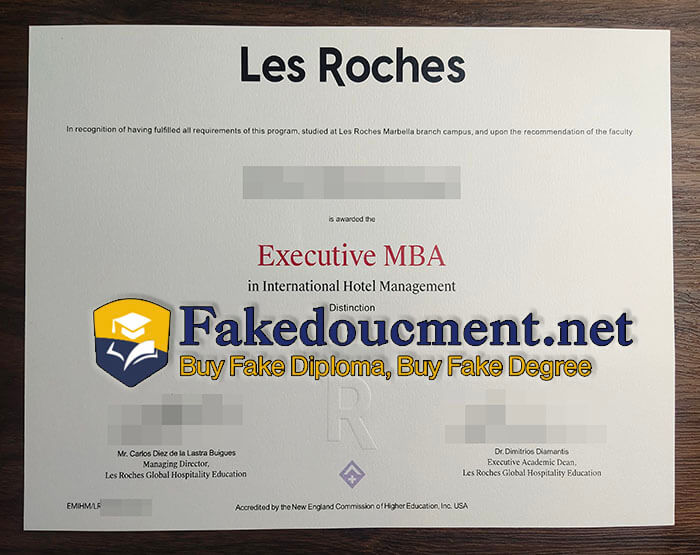 purchase realistic Les Roches diploma