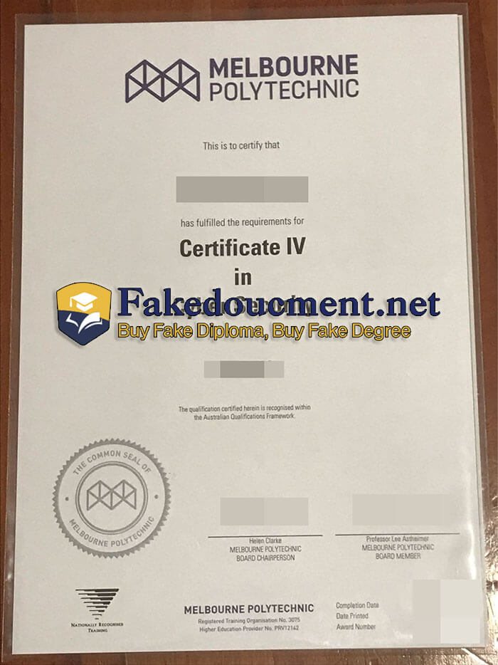 purchase realistic Melbourne Polytechnic certificate