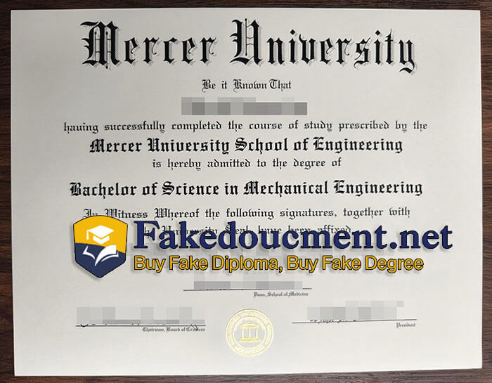 purchase fake Mercer University diploma