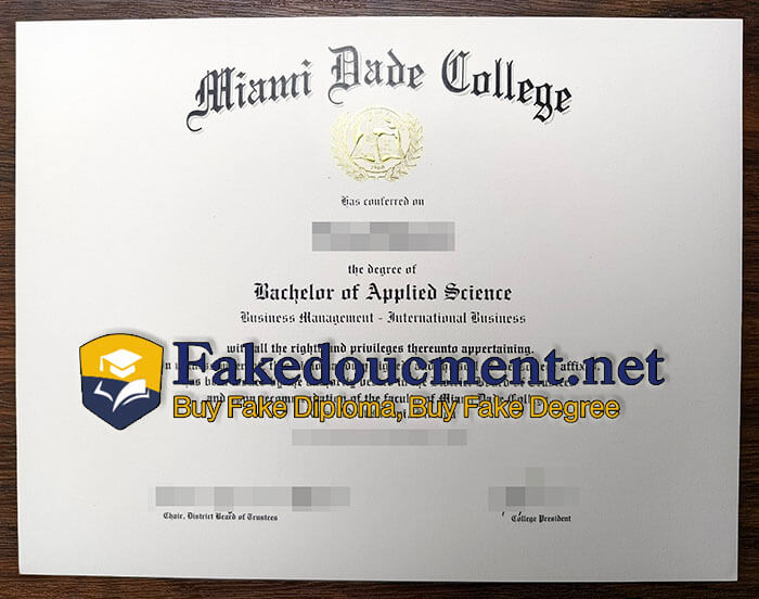 purchase fake Miami Dade College diploma