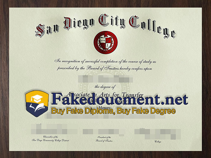 purchase realistic San Diego City College diploma