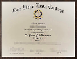 purchase realistic San Diego Mesa College certificate