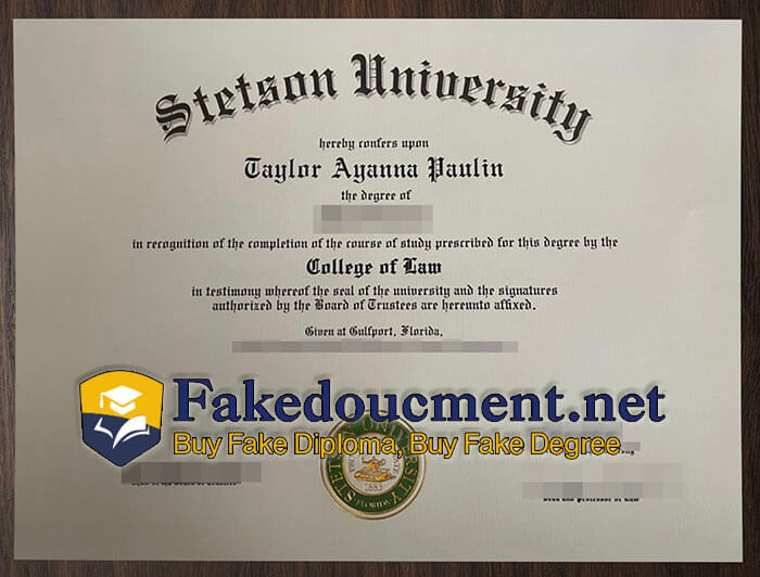 purchase realistic Stetson University diploma