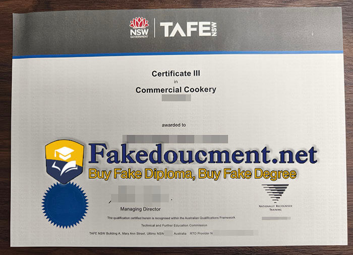 purchase fake TAFE NSW Certificate