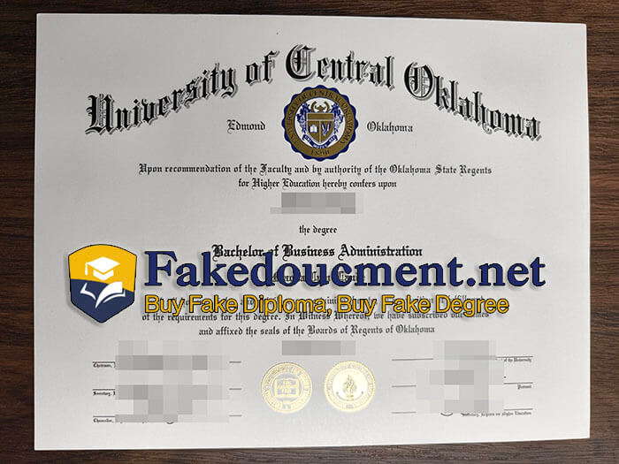 purchase realistic University of Central Oklahoma diploma