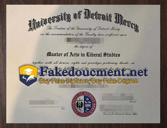 purchase realistic University of Detroit Mercy diploma