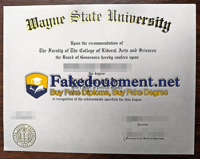 purchase realistic Wayne State University diploma