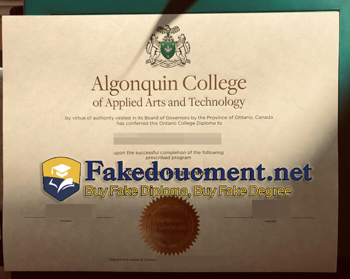 purchase realistic Algonquin College of Applied Arts and Technology degree