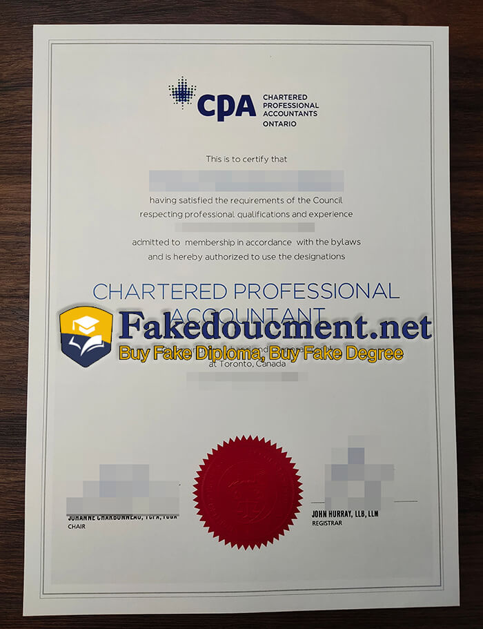 purchase realistic CPA Ontario certificate