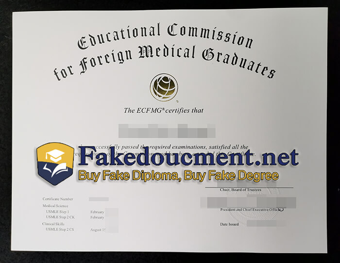 purchase realistic Educational Commission for Foreign Medical Graduates certificate