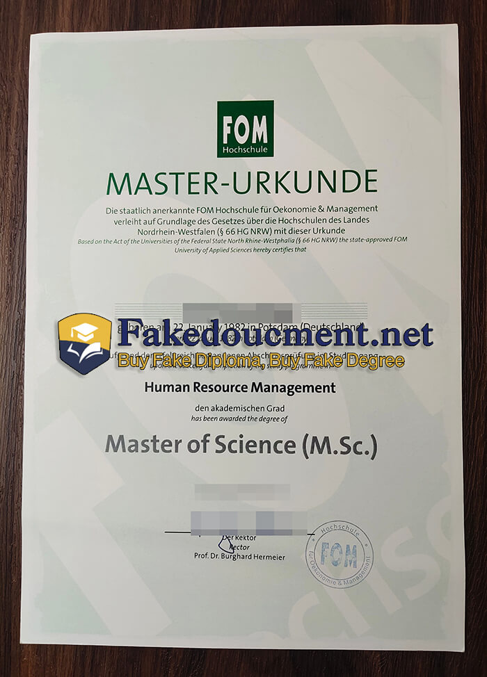 purchase realistic FOM Hochschule diploma