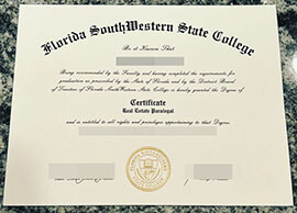 purchase reaklistic Florida Southwestern State College certificate