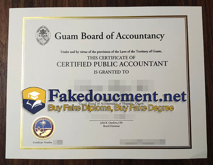 purchase realistic Guam Board of Accountancy certificate