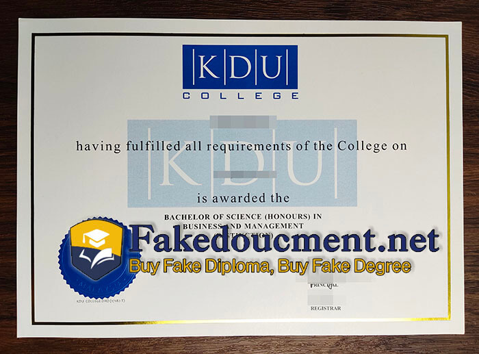 purchase realistic KDU College diploma