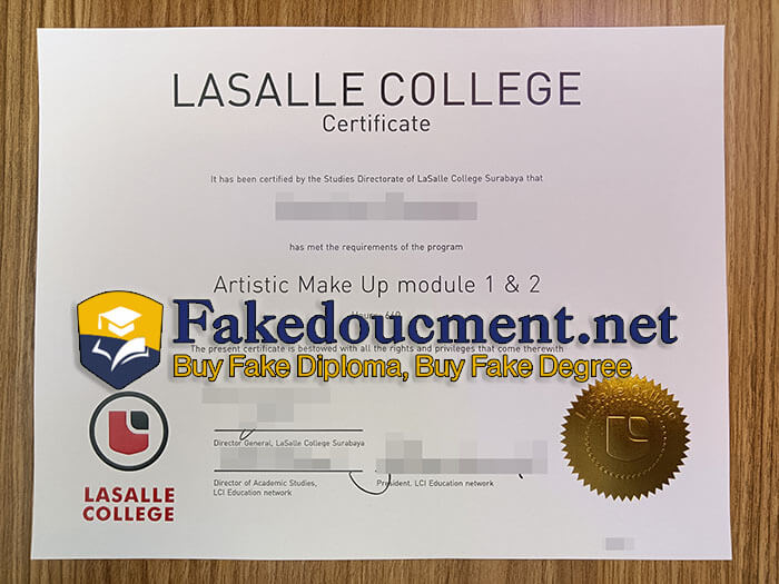 purchase realistic Lasalle College certificate