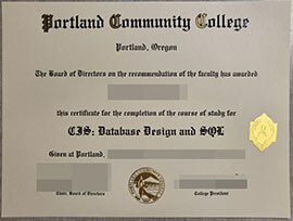 purchase realistic Portland Community College certificatre