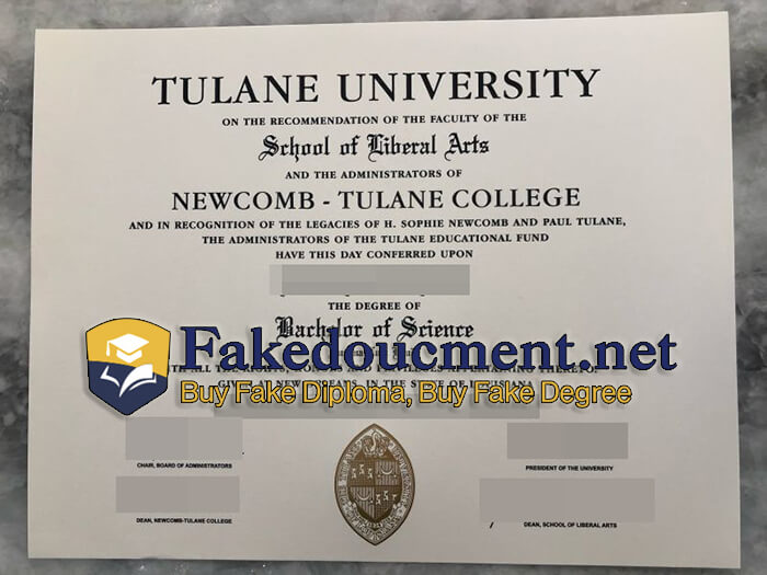 purchase realistic Tulane University diploma