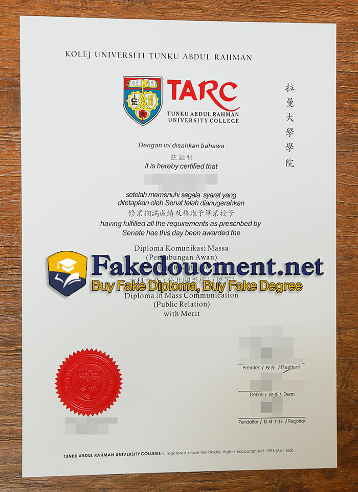 purchase realistic Tunku Abdul Rahman University College degree