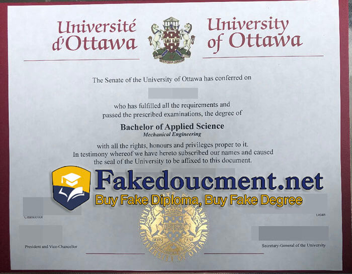 purchase realistic University of Ottawa diploma