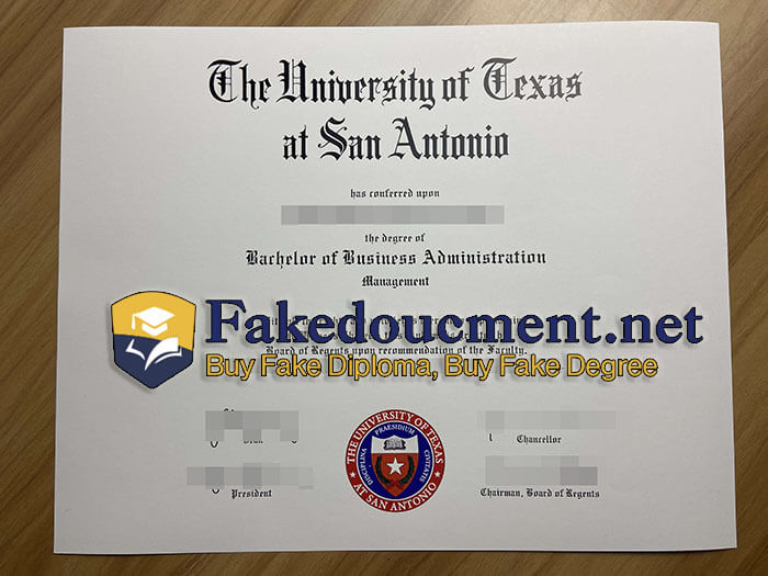 purchase realistic University of Texas at San Antonio diploma