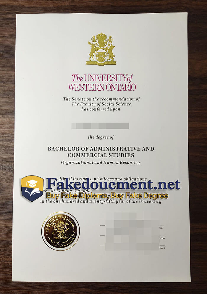 purchase realistic University of Western Ontario diploma