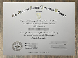 purchase realistic American Board of Preventive Medicine certificate