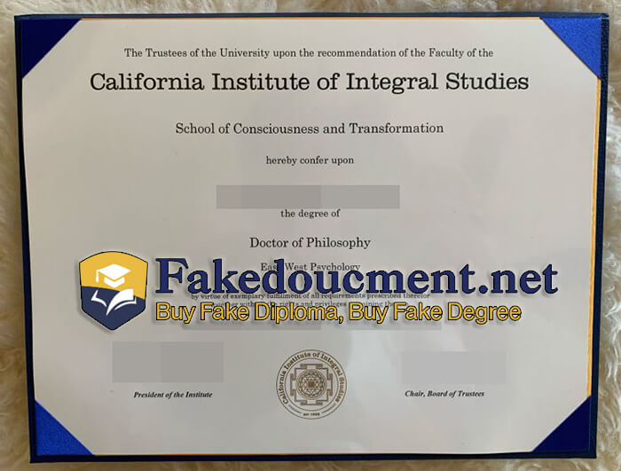 purchase realistic California Institute of Integral Studies diploma