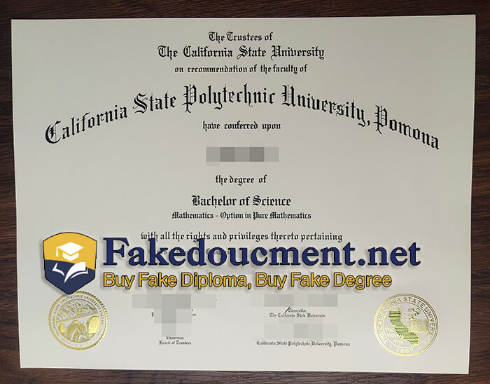 purchase realistic California State Polytechnic University, Pomona diploma