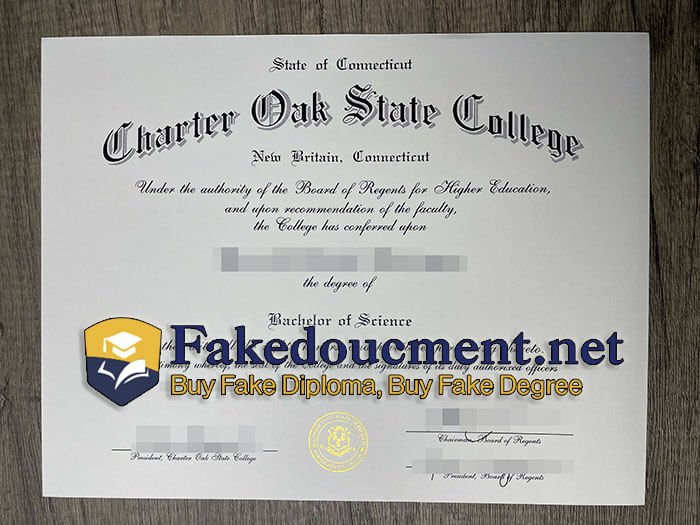 purchase realistic Charter Oak State College diploma