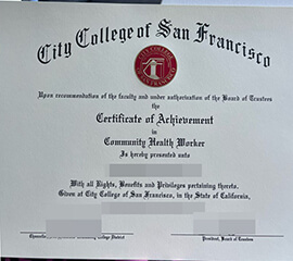 purchase realistic City College of San Francisco certificate