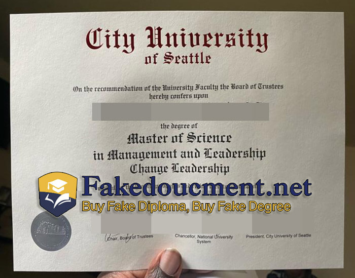 purchase realistic City University of Seattle diploma