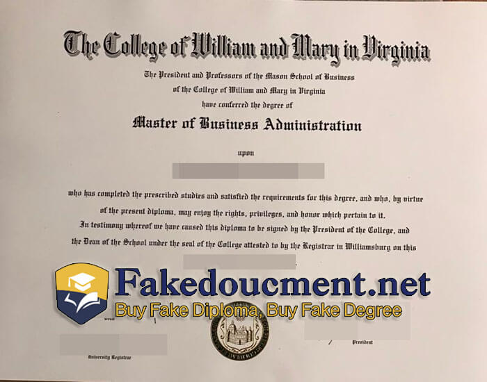 purchase realistic College of William and Mary diploma