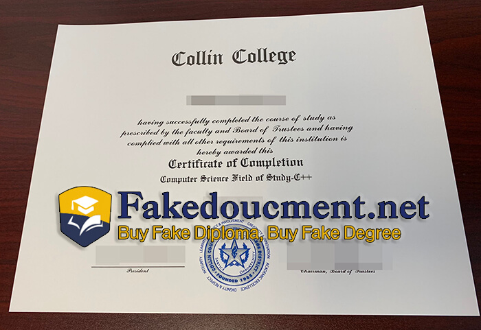 purchase realistic Collin College certificate