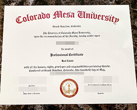 purchase realistic Colorado Mesa University certificate