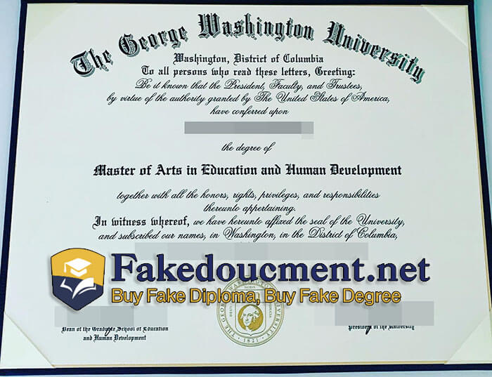 purchase realistic George Washington University diploma