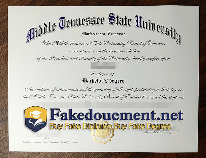 purchase realistic Middle Tennessee State University diploma